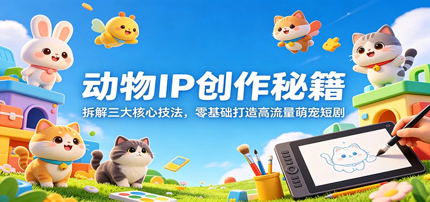 动物IP创作秘籍：拆解三大核心技法，零基础打造高流量萌宠短剧-泡泡网赚