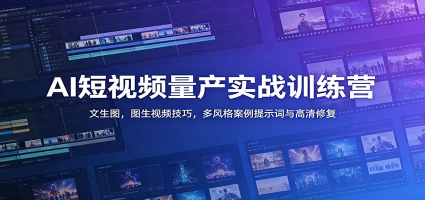 AI短视频量产实战训练营：文生图，图生视频技巧，多风格案例提示词与高清修复-泡泡网赚