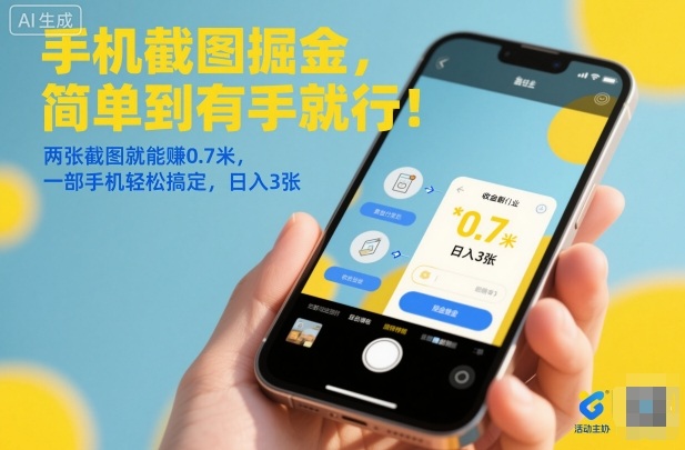 手机截图掘金，简单到有手就行！两张截图就能賺0.7米，一部手机轻松搞定，日入3张【揭秘】-泡泡网赚