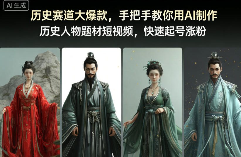 历史赛道大爆款，手把手教你用AI制作历史人物题材短视频，快速起号涨粉-泡泡网赚