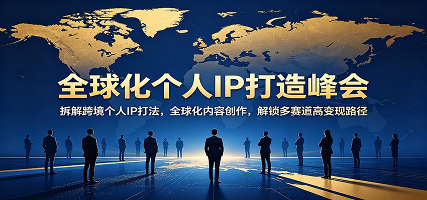 全球化个人IP打造峰会：拆解跨境个人IP打法，全球化内容创作，解锁多赛道高变现路径-泡泡网赚