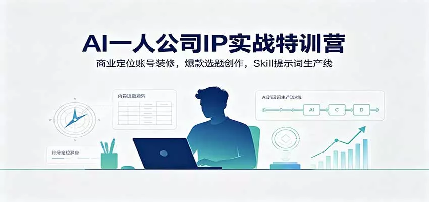 AI一人公司IP实战特训营：商业定位账号装修，爆款选题创作，Skill提示词生产线-泡泡网赚