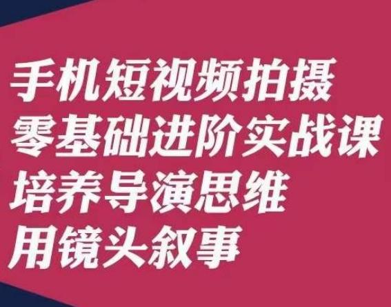 手机短视频拍摄零基础进阶实战课，培养导演思维用镜头叙事唐先生-泡泡网赚