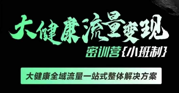 千万级大健康变现课线下课，大健康全域流量一站式整体解决方案-泡泡网赚