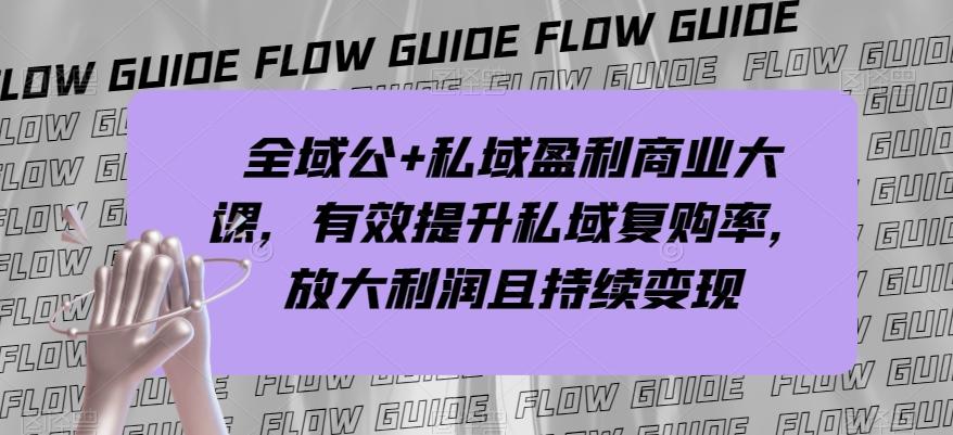 全域公+私域盈利商业大课，有效提升私域复购率，放大利润且持续变现-泡泡网赚