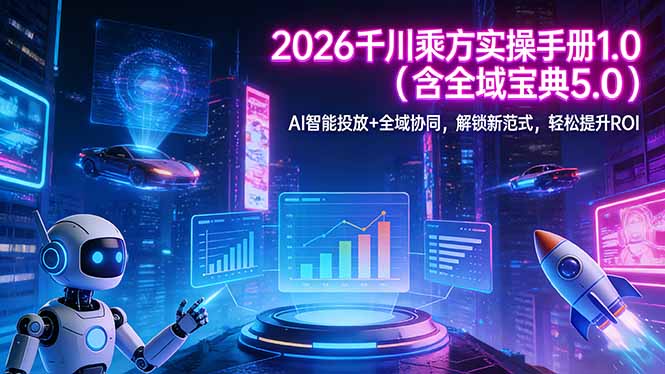 2026 千川乘方实操手册 1.0(含全域宝典 5.0-泡泡网赚