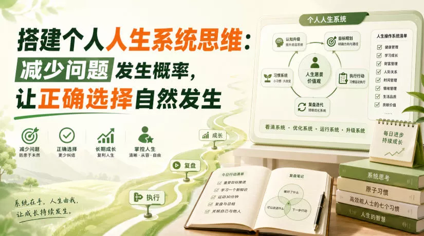 付费文章：搭建个人人生系统思维：减少问题发生概率，让正确选择自然发生-泡泡网赚