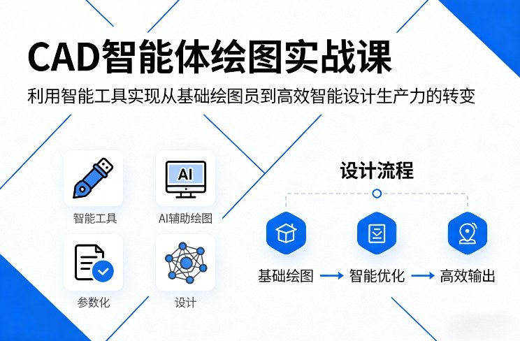CAD智能体绘图实战课，利用智能工具，实现从基础绘图员到高效智能设计生产力的转变-泡泡网赚