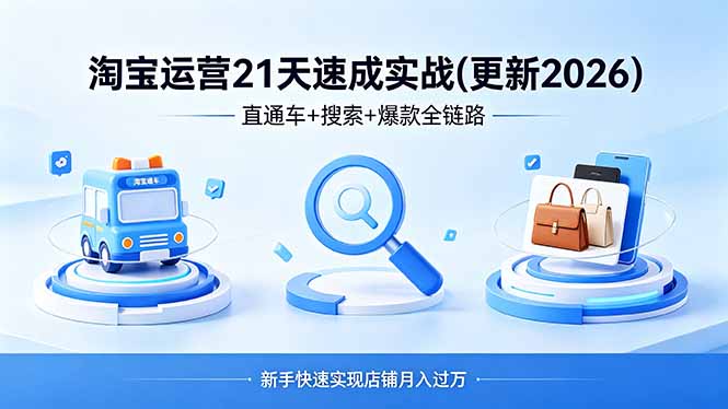 淘宝运营21天速成实战(更新4月-泡泡网赚