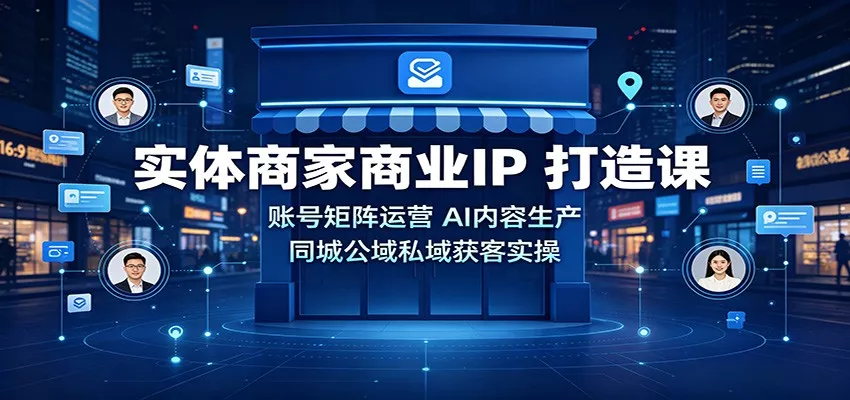 实体商家商业IP打造课：账号矩阵运营，AI内容生产，同城公域私域获客实操-泡泡网赚