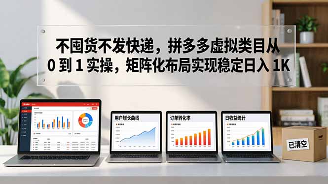 不囤货不发快递,拼多多虚拟类目从 0 到 1 实操,矩阵化布局实现稳定日入 1K 不囤货不发快递,拼多多虚拟类目从 0 到 1 实操,矩阵化布局实现稳定日入 1K