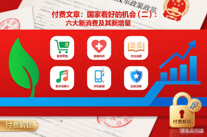 付费文章：国家看好的机会(二)：六大新消费及其新增量-泡泡网赚