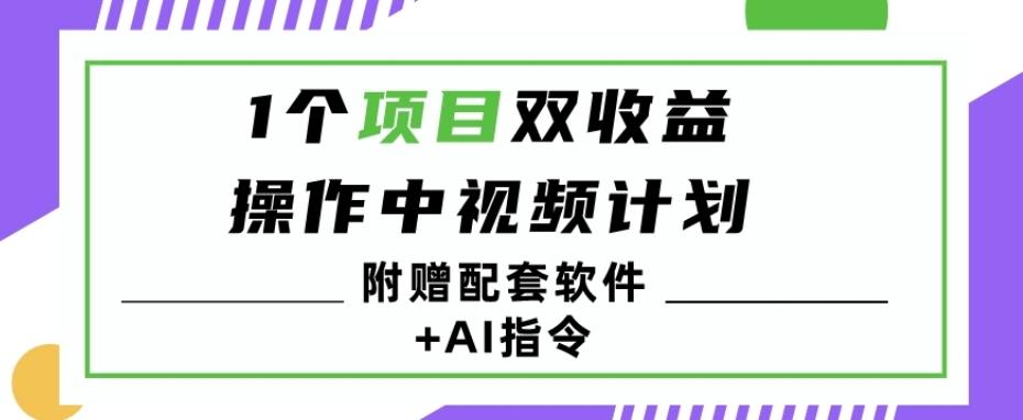 1个项目双收益？操作中视频计划1天最高3100+收益？（附赠配套软件+AI指令）-泡泡网赚