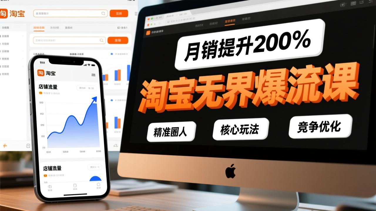 淘宝无界爆流课，精准圈人、核心玩法、竞争优化，快速引爆店铺流量，月销提升200%-泡泡网赚