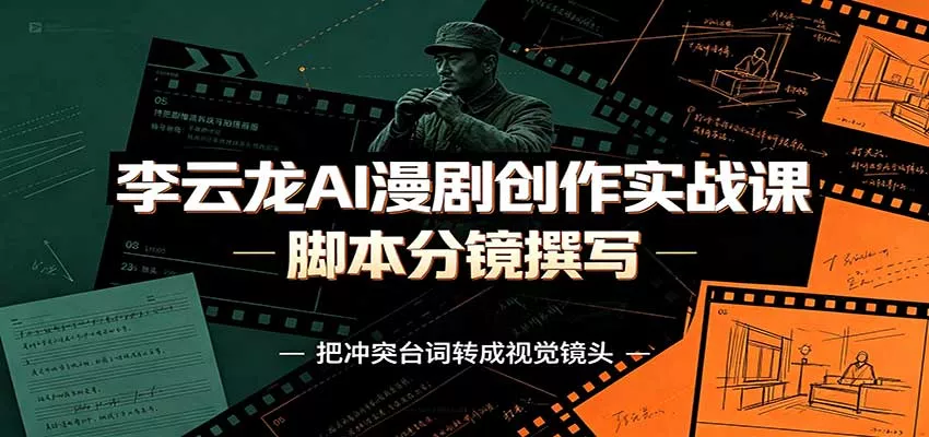 李云龙AI漫剧创作实战课：角色人设还原，脚本分镜撰写，AI漫剧成片完整制作教学-泡泡网赚