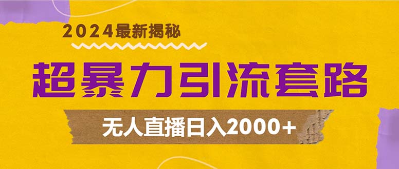超暴力引流套路，无人直播日入2000+-泡泡网赚