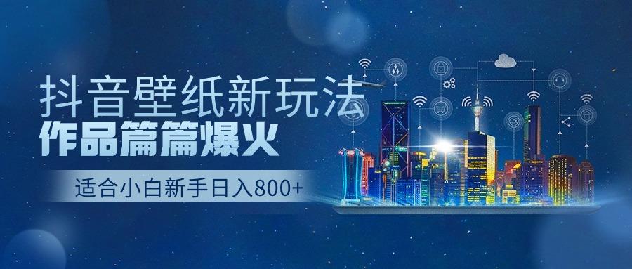 抖音壁纸号新玩法，一个作品只需要5分钟，条条爆款日收益1000＋-泡泡网赚