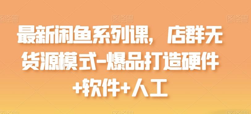 最新闲鱼系列课，店群无货源模式-爆品打造硬件+软件+人工-泡泡网赚