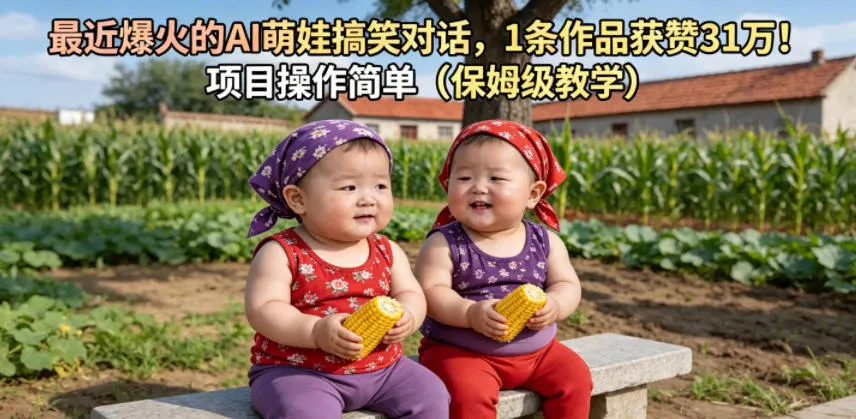 最近爆火的AI萌娃搞笑对话，1条作品获赞31W，项目操作简单(保姆级教学)-泡泡网赚