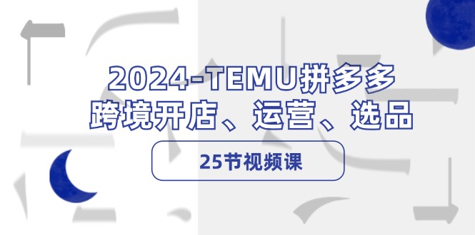 2024-TEMU拼多多·跨境开店、运营、选品(25节视频课-泡泡网赚