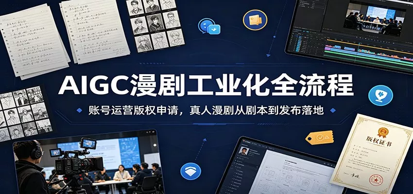AIGC漫剧工业化全流程：账号运营版权申请，真人漫剧从剧本到发布落地-泡泡网赚