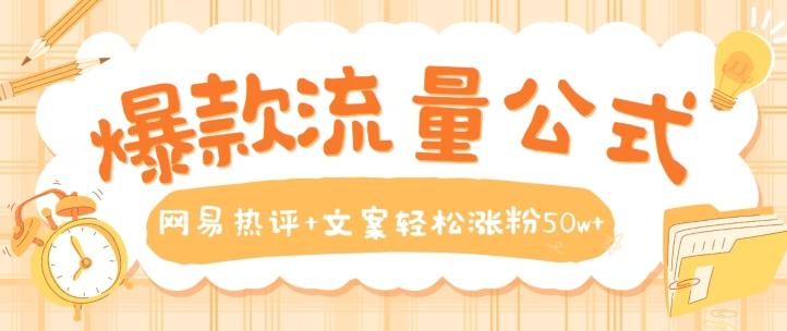 爆款流量公式，网易热评+文案轻松涨粉50w+【揭秘】-泡泡网赚