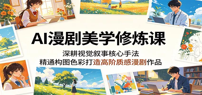 AI漫剧美学修炼课：深耕视觉叙事核心手法，精通构图色彩打造高阶质感漫剧作品-泡泡网赚