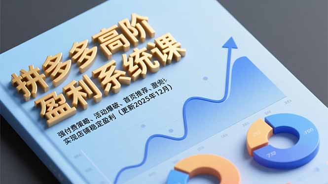 拼多多高阶盈利系统课，强付费策略、活动爆破、首页推荐，实现店铺稳定盈利(更新12月-泡泡网赚