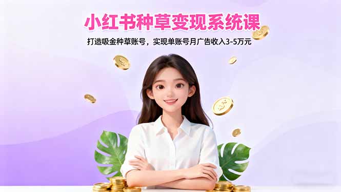 小红书种草变现系统课：打造吸金种草账号，实现单账号月广告收入3-5万元-泡泡网赚