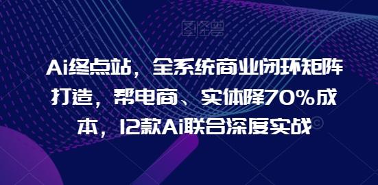 Ai终点站，全系统商业闭环矩阵打造，帮电商、实体降70%成本，12款Ai联合深度实战-泡泡网赚