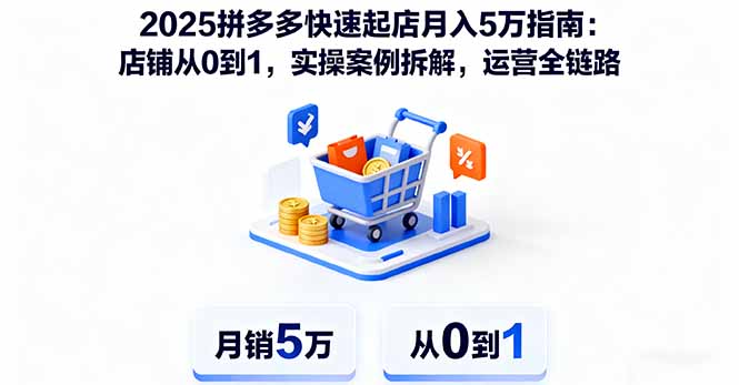 2025拼多多快速起店月入5万指南：店铺从0到1，实操案例拆解，运营全链路-泡泡网赚