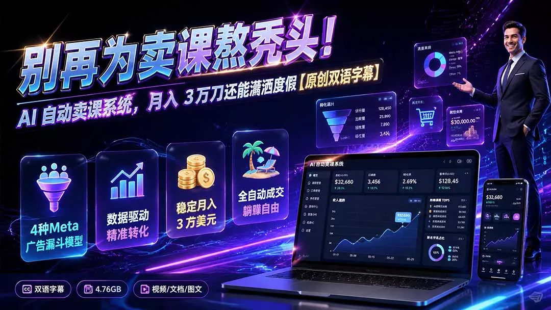 别再为卖课熬秃头！AI 自动卖课系统，月入 3 万刀还能潇洒度假【原创双语字幕】-泡泡网赚
