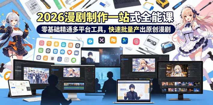 2026 AI漫剧制作一站式全能课，零基础精通多平台工具，快速批量产出原创漫剧-泡泡网赚