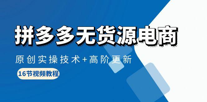 (10015期)拼多多无货源电商，原创实操技术+高阶更新(16节视频教程)-泡泡网赚