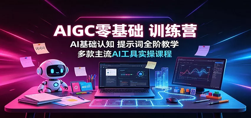AIGC零基础训练营：AI基础认知，提示词全阶教学，多款主流AI工具实操课程-泡泡网赚