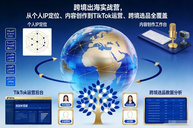 跨境出海实战营，从个人IP定位、内容创作到TikTok运营、跨境选品全覆盖-泡泡网赚