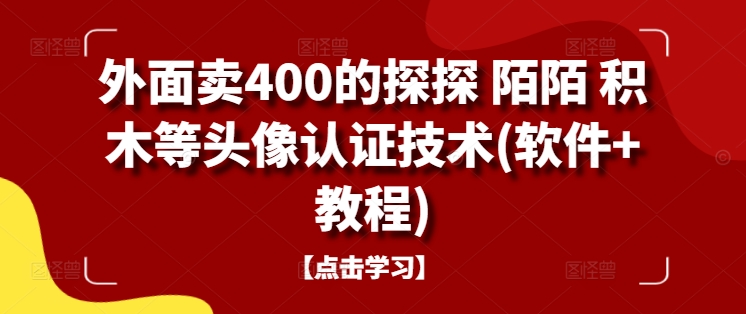 外面卖400的探探 陌陌 积木等头像认证技术(软件+教程)-泡泡网赚