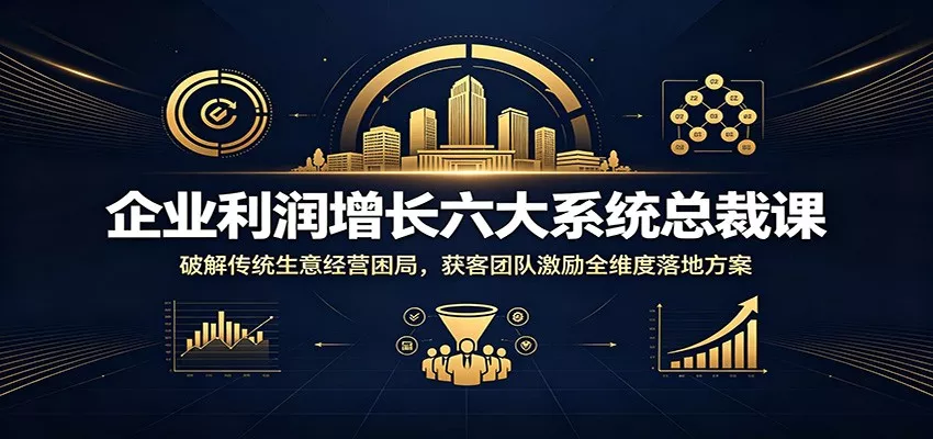 企业利润增长六大系统总裁课：破解传统生意经营困局，获客团队激励全维度落地方案-泡泡网赚