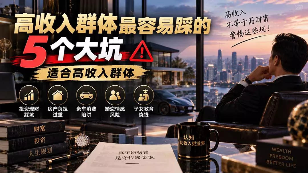 付费文章：高收入群体最容易踩的5个大坑，适合高收入群体-泡泡网赚