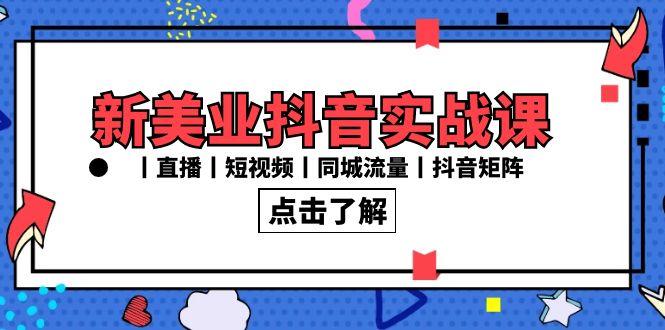 新美业抖音实战课丨直播丨短视频丨同城流量丨抖音矩阵(30节课)-泡泡网赚