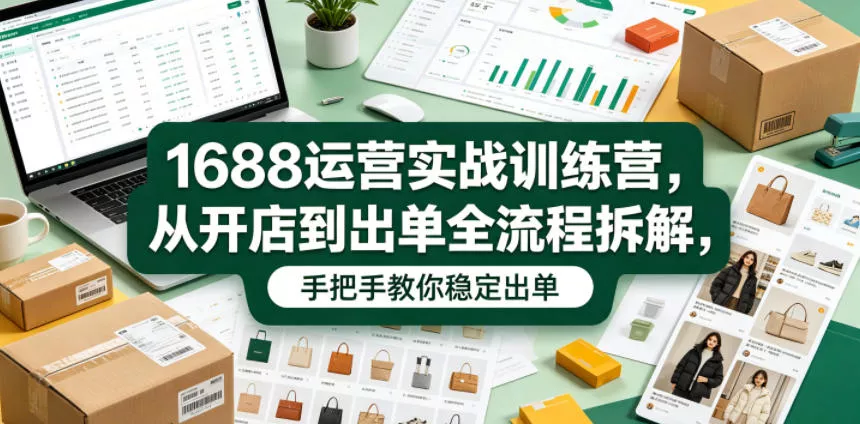 1688运营实战训练营，从开店到出单全流程拆解，手把手教你稳定出单(更新0620)-泡泡网赚