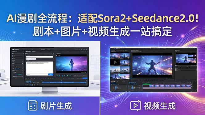 AI漫剧全流程：适配Sora2+Seedance2.0！剧本+图片+视频生成一站搞定-泡泡网赚