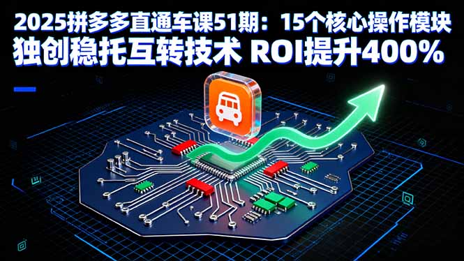 2025拼多多直通车课51期：15个核心操作模块 独创稳托互转技术 ROI提升400%-泡泡网赚