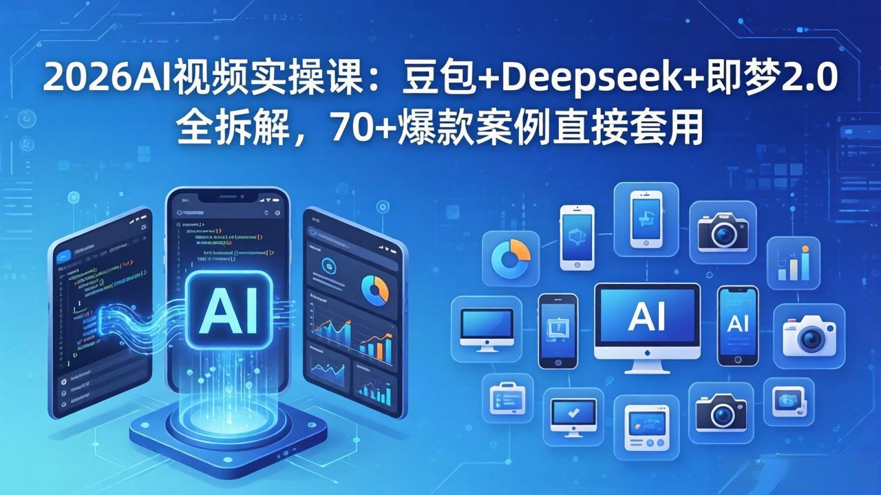 2026AI视频实操课：豆包+Deepseek+即梦2.0全拆解，70+爆款案例直接套用-泡泡网赚