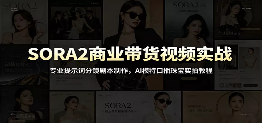 SORA2商业带货视频实战：专业提示词分镜剧本制作，AI模特口播珠宝实拍教程-泡泡网赚