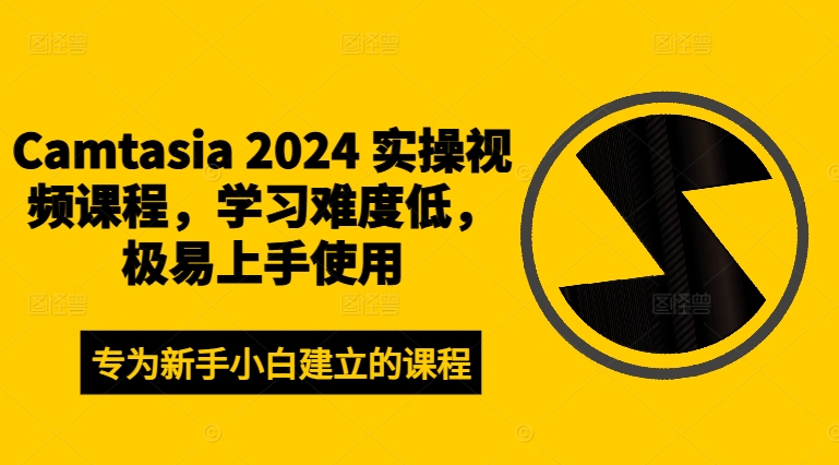 Camtasia 2024 实操视频课程，学习难度低，极易上手使用-泡泡网赚