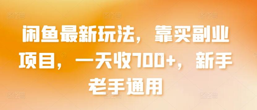 闲鱼最新玩法，靠买副业项目，一天收700+，新手老手通用【揭秘】-泡泡网赚