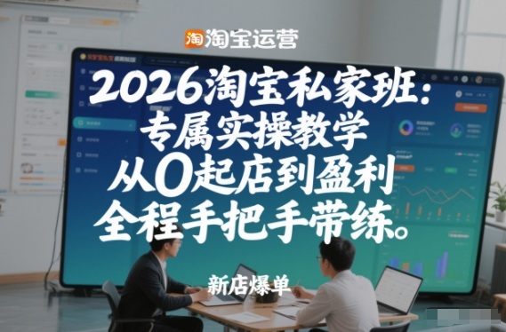 2026淘宝私家班：专属实操教学，从0起店到盈利，全程手把手带练(更新26年2月)-泡泡网赚