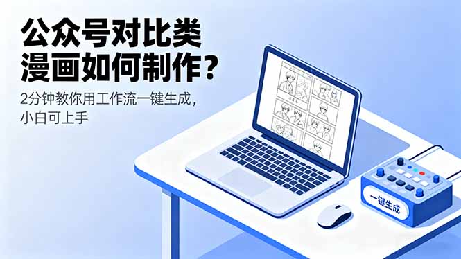 公众号对比类漫画如何制作？2分钟教你用工作流一键生成，小白可上手-泡泡网赚