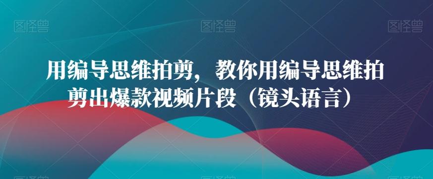 用编导思维拍剪，教你用编导思维拍剪出爆款视频片段(镜头语言)-泡泡网赚